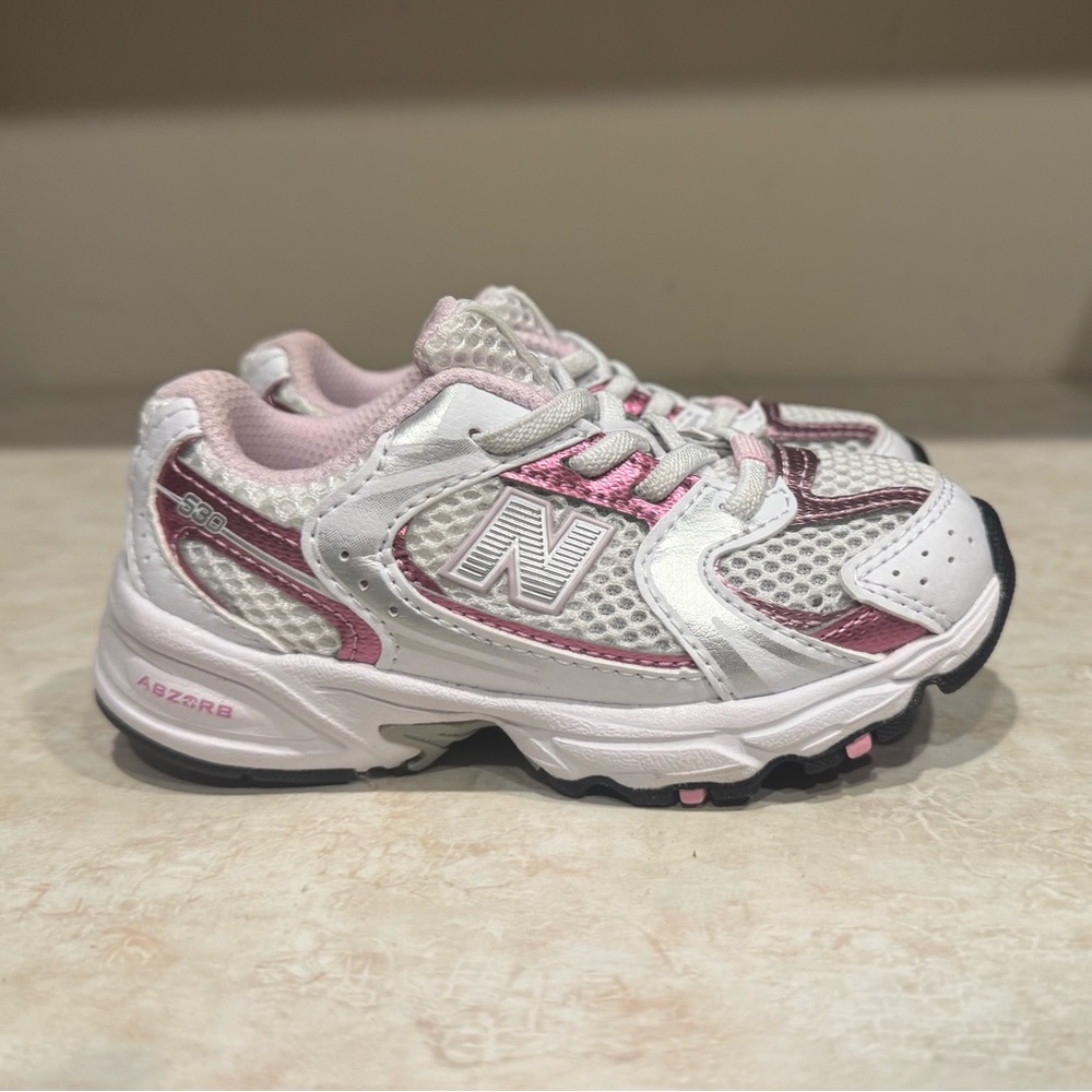 Toddler Girls New Balance 530 Pink and White